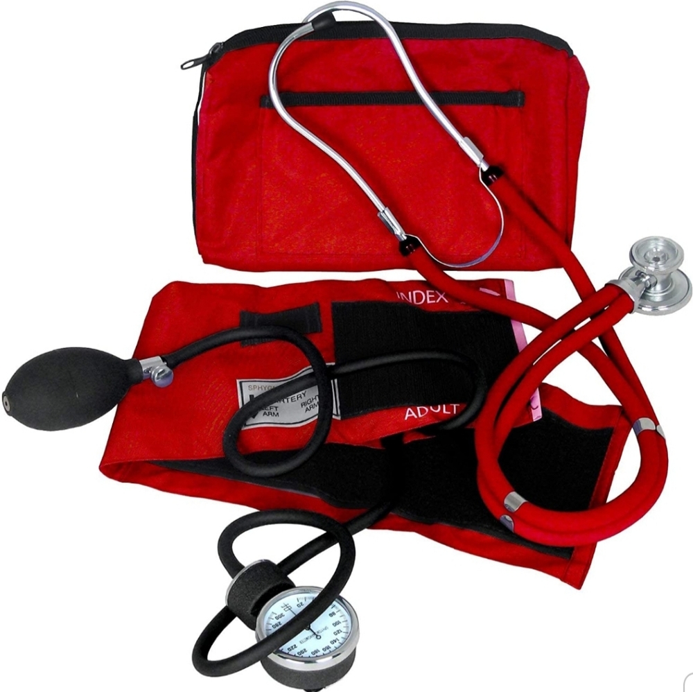 Stethoscope and blood pressure cuff kit